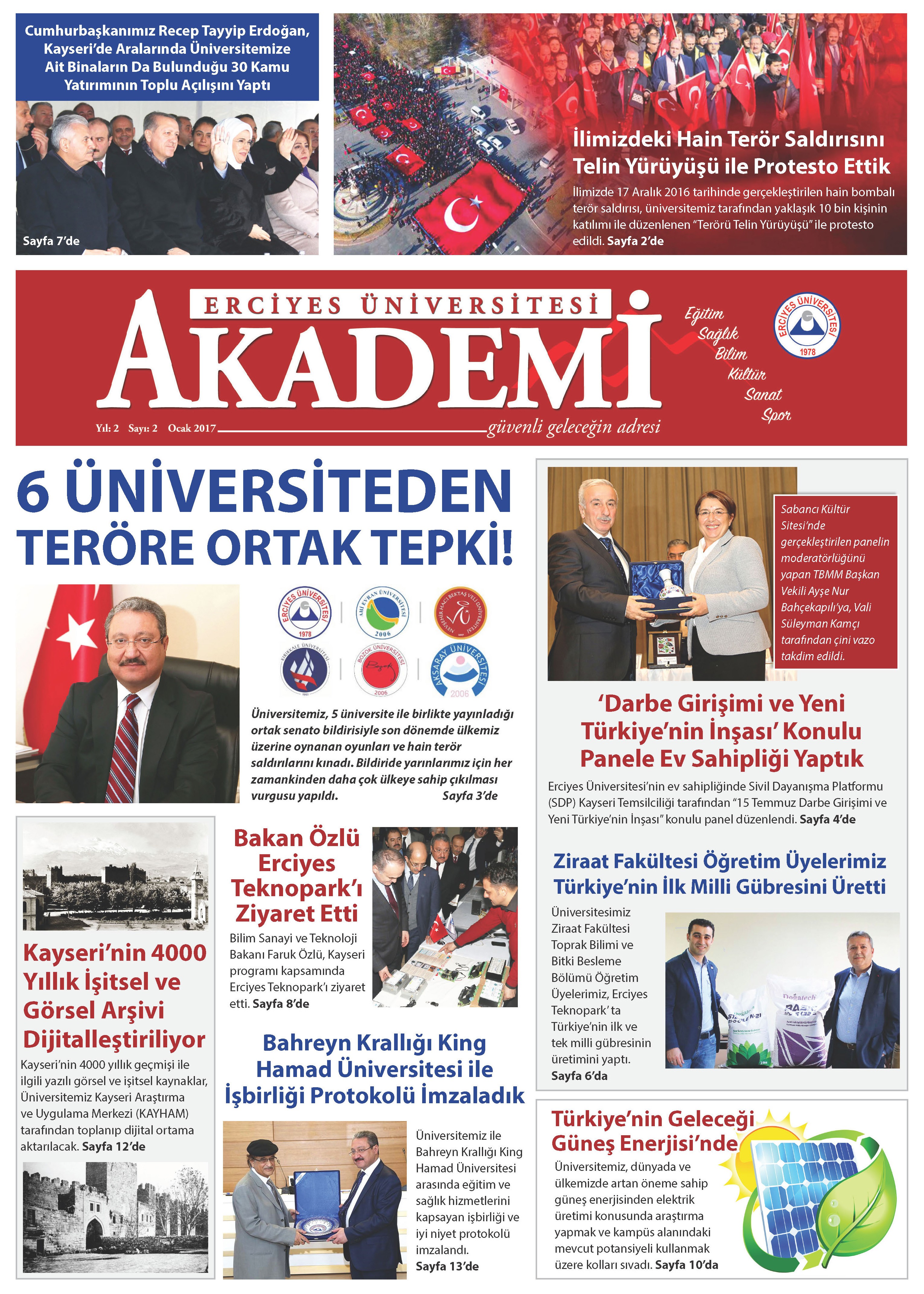 Erciyes Üniversitesi AKADEMİ Gazetesinin İkinci Sayısı Çıktı